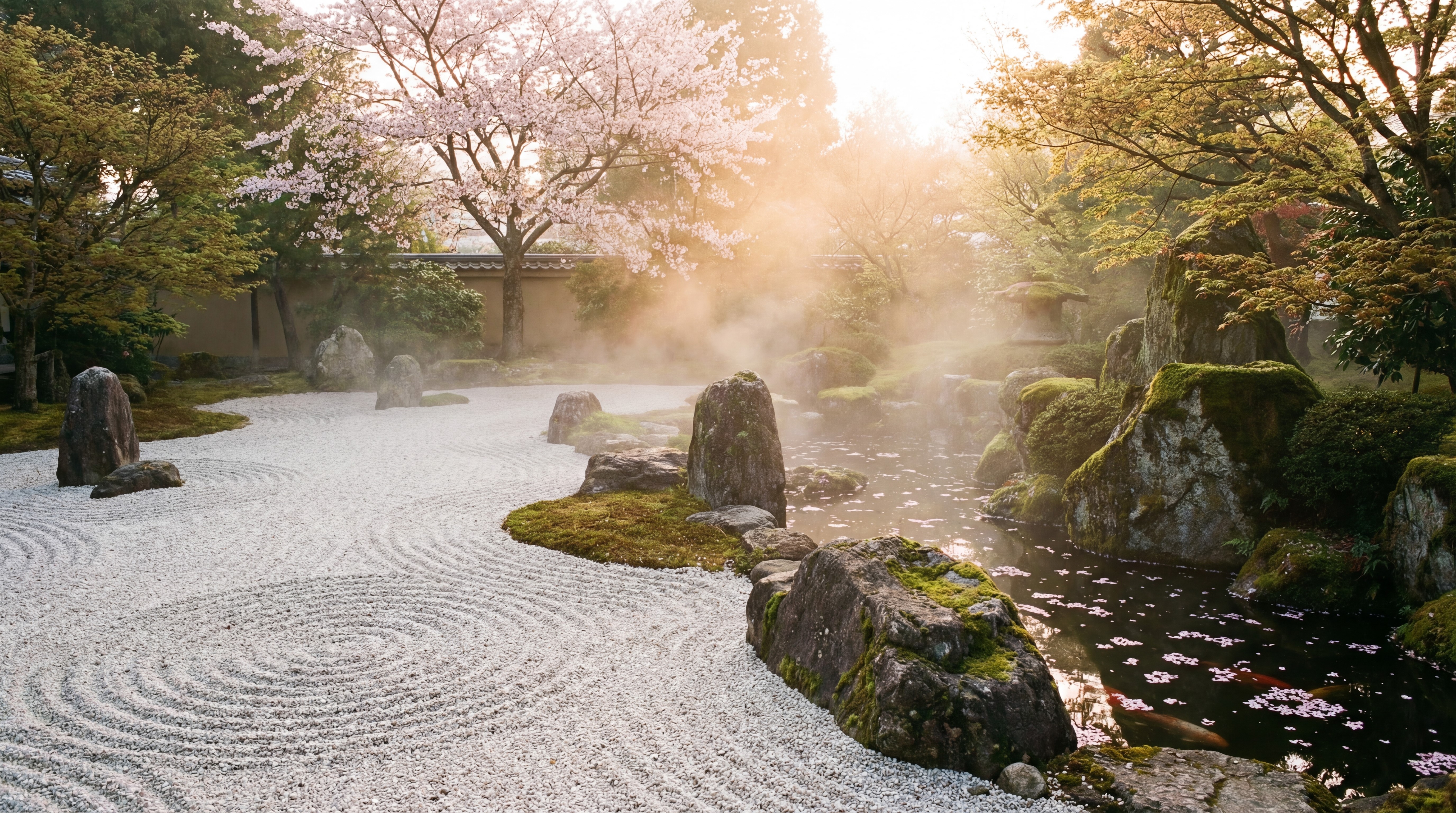 Friedliche Stimmung in KI-Kunst — ruhige gelassene Szene mit weichem Licht, Stimmungs-Prompt-Beispiel