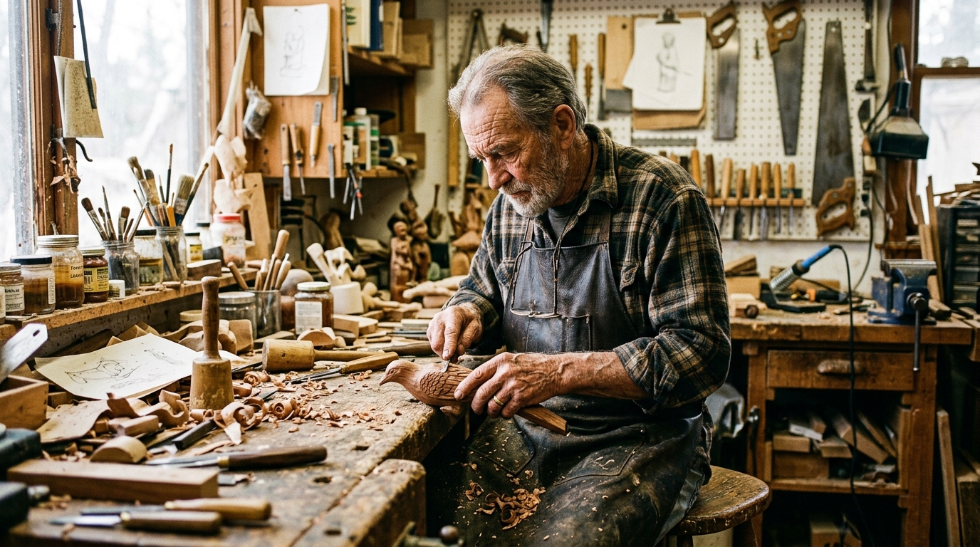 Flux.1 Dev output — architecture scene showing sharp geometry and precise spatial rendering from detailed prose prompt