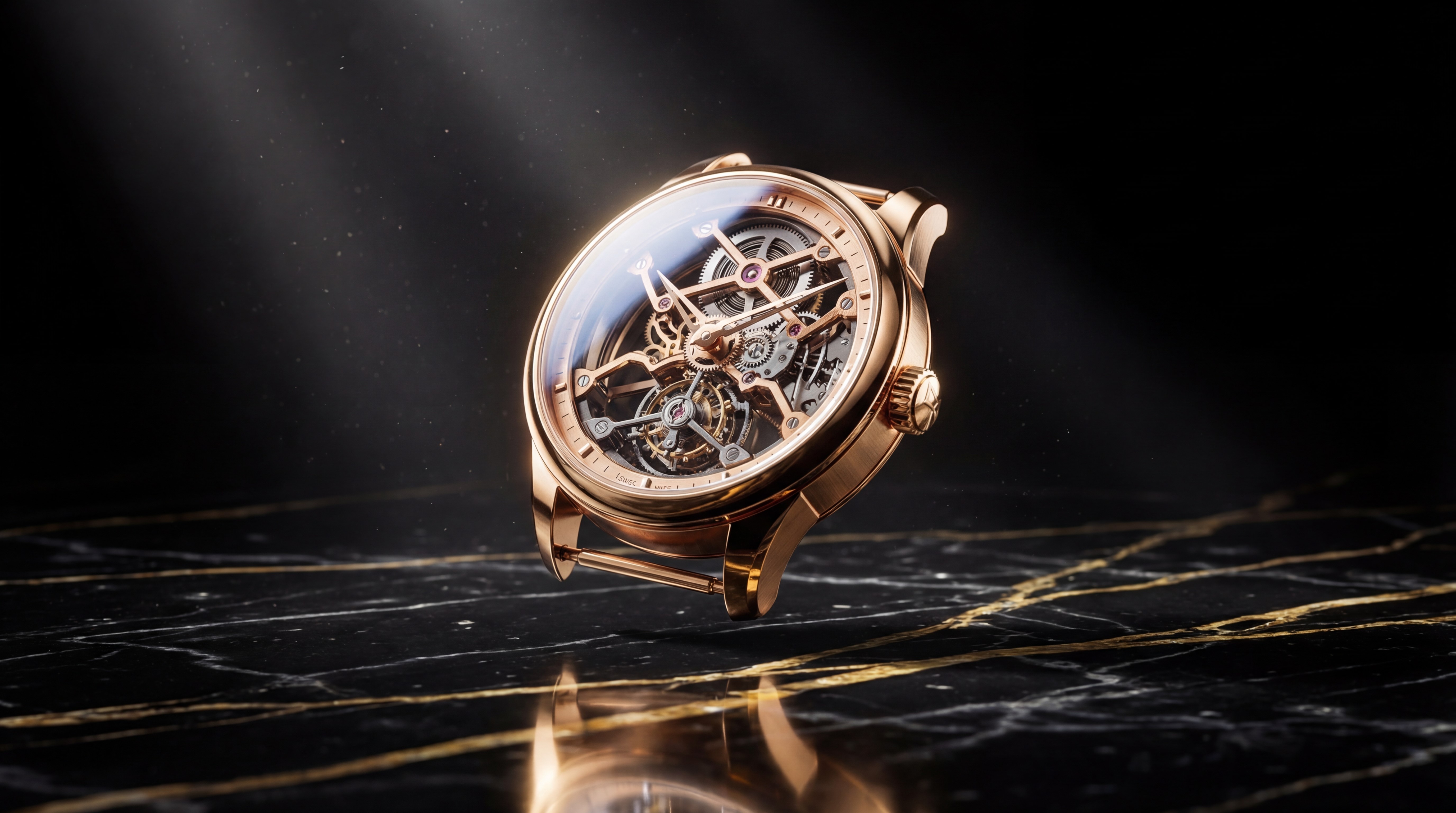 AI image description example — luxury watch product photography